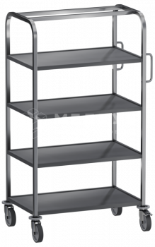 Тележка для биксов с полками из ABS пластика Меделия М-СЛМ-120/75ДП - ViaMedis