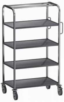 Тележка для биксов с полками из ABS пластика Меделия М-СЛМ-120/75ДП - ViaMedis