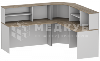 Угловой пост медсестры Меделия М-ПОСТ-2 (ЛДСП, 1850/650*1850/650*1200) - ViaMedis