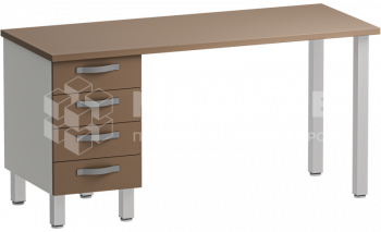 Стол медицинский с одной опорной тумбой и 4-мя выдвижными ящиками справа/слева Меделия Мл-СР2-150/60 (Фаворит, л) - ViaMedis