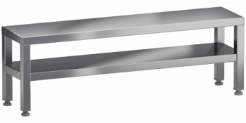 Банкетка с полкой Меделия 1500*350*500 нержавеющая сталь - ViaMedis