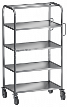 Тележка для биксов со сплошными полками Меделия М-СЛМ-120/75ДП 800*500*1580 - ViaMedis